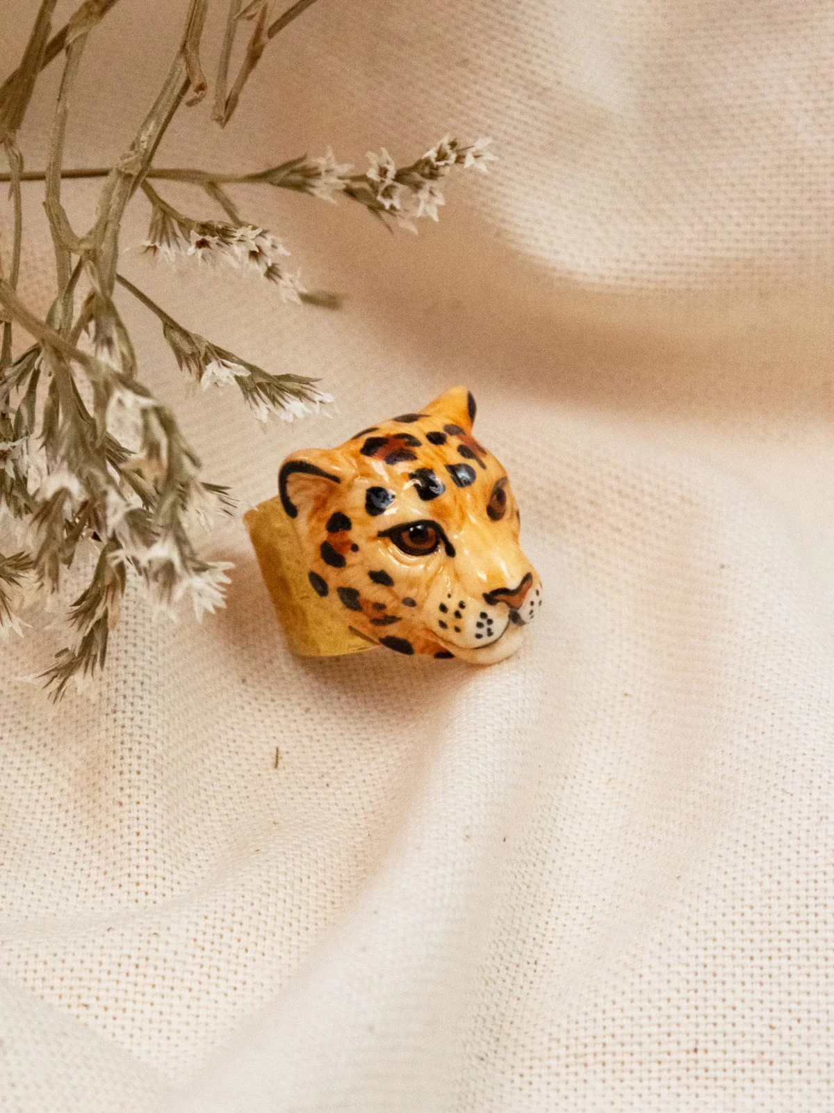 Bague martelée léopard - Image 3