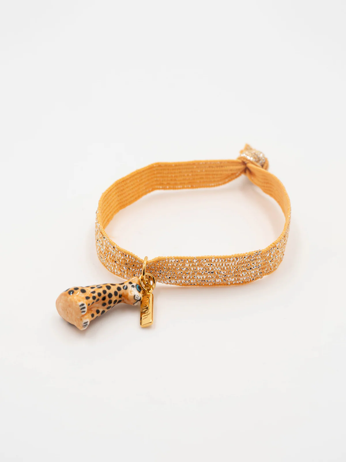 Bracelet twistband élastique doré léopard - Image 4