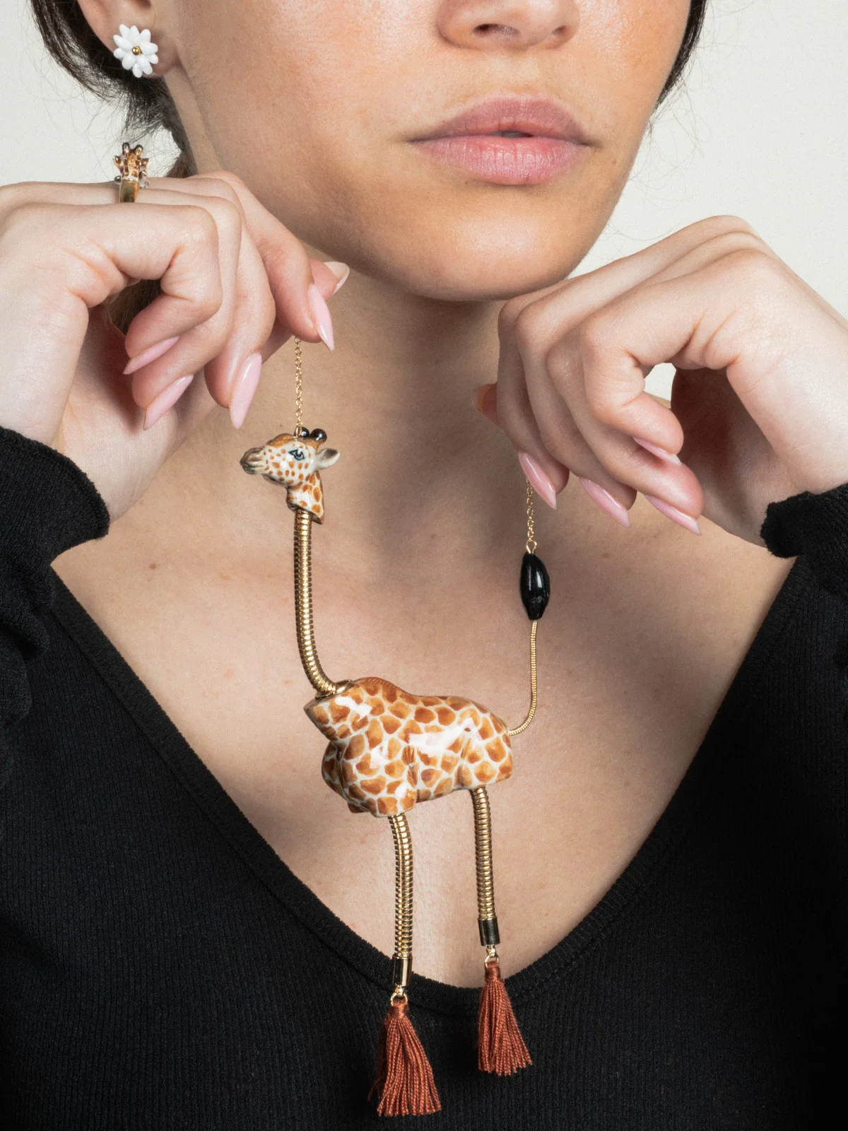 Boucles d'oreilles puces - Marguerite - Image 3